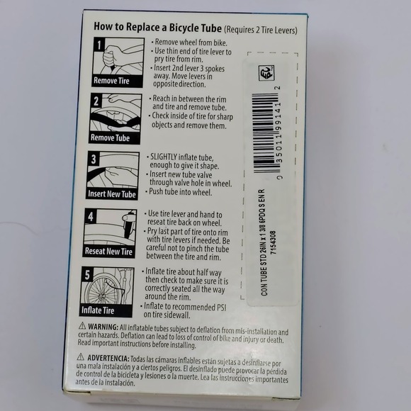 Concord 26 x 1-3/8 Bicycle Inner Tube Schrader Valve  3-Speed Bicycles 7154308 - Picture 4 of 5